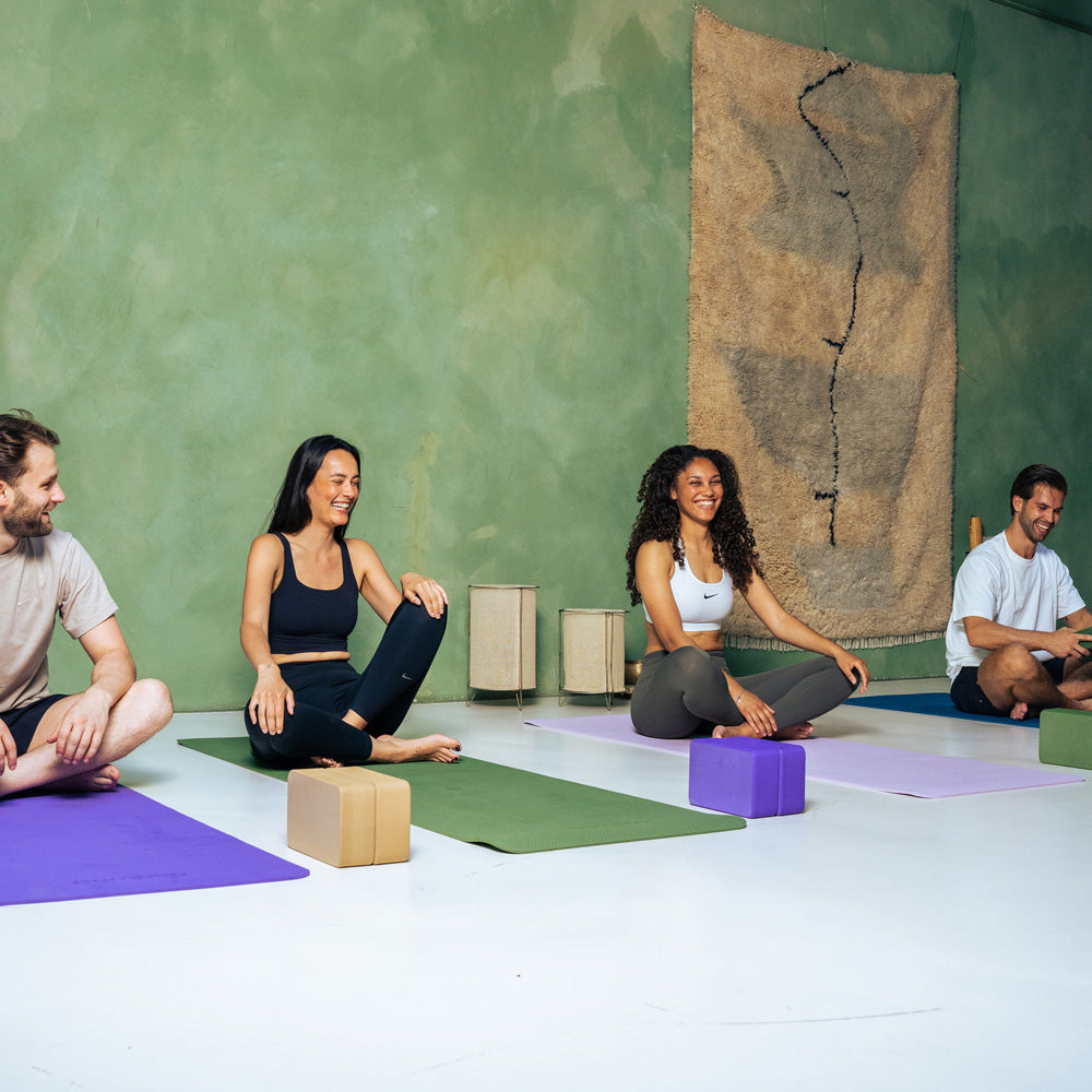 Set di blocchi da yoga Bamboa in schiuma viola